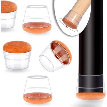 Imagem de Jedroc Protetores De Pernas Cadeira Para Pisos Madeira, Piso Silicone, Limpam Arranhões E Reduzem Ruídos (Encaixe L 1,2" A 1,4")