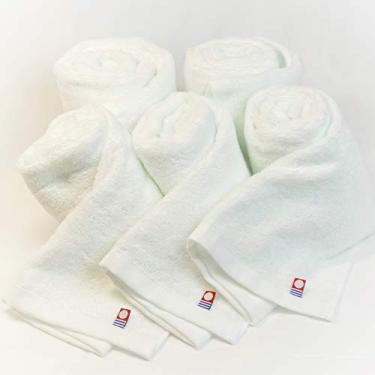 Imagem de TSマネジメント Toalhas macias e arejadas 100% algodão branco 33 cm x 76 cm conjuntos de 1, 3, 5 e 10 toalhas feitas em Imabari Japão (5)