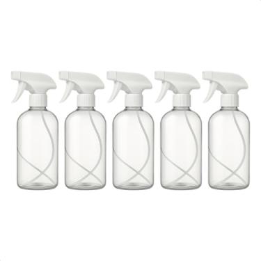 Imagem de Frascos Borrifador Spray Pulverizador com Válvula Multiuso Transparente 500ml (Branco, 5)