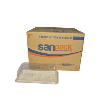 Imagem de Embalagem Pet P Torta Retangular Estreita Sanpack S-65 C/50