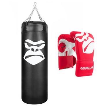 Imagem de Saco Boxe Profissional Boxe 90 Cm + Luva Bate Saco PRO Adulto Muay Tha