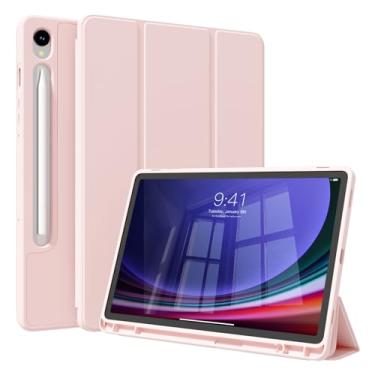 Imagem de KenKe Capa fina para Samsung Galaxy Tab S9 de 11 polegadas com suporte para caneta S, suporte fólio triplo para tablet modelo SM-X710/X716B/X718U, suporta carregamento S Pen, ativar/hibernar