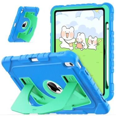 Imagem de OKP Capa infantil para iPad de 11 polegadas (A16) 2025/10,9 polegadas (10ª geração) 2022, capa protetora resistente à prova de choque para iPad de 11ª/10ª geração com suporte embutido, suporte de