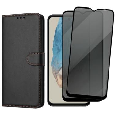 Imagem de Capa Carteira Flip Case para Samsung Galaxy M35 com 2 Películas de Proteção em Cerâmica Premium, Preto