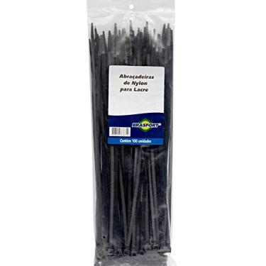 Imagem de Abraçadeiras Nylon Para Lacre Pretas 7,6mmx250mm 50 UnAbraçadeiras Nylon Para Lacre Pretas 4,8mmx200mm 100 Um