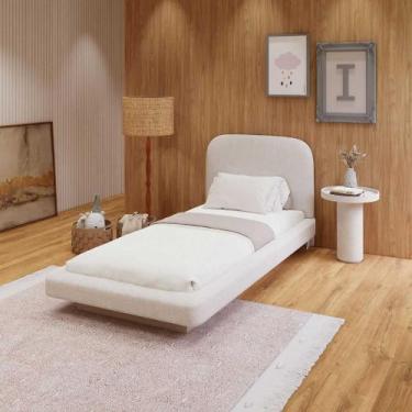 Imagem de Cama Solteiro e Cabeceira Estofada 100% MDF Sob Medida Luxo - Casa Lar