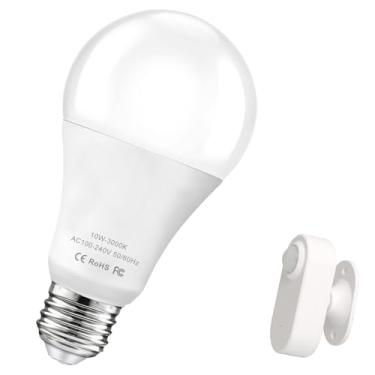 Imagem de CANAGROW Lâmpadas De Sensor Movimento, 10 W (Equivalente A 120 W), 1200 Lm, Led Segurança Ativado Do Anoitecer Ao Amanhecer, 3000 K, Branco Quente, A19/E26, Iluminação Interna/Externa Liga/Desliga A