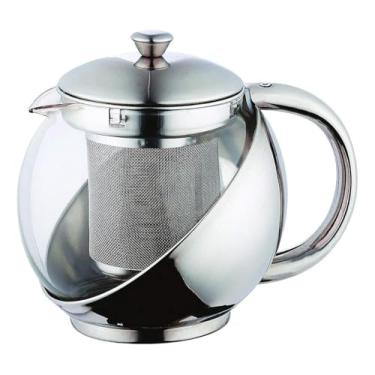 Imagem de Chaleira De Vidro Revestida Com Infusor Inox Jarra 750ml Bule De Chá Em Vidro Com Infusor De Aço Inoxidável Transparente Com Tampa