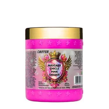 Imagem de Máscara Chicle Pink Coiffer 500g Desmaia Cabelo Redução Volume