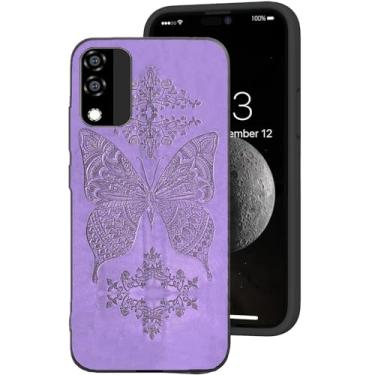 Imagem de DAMONDY Capa para Blu C5l Max, lindas capas de borboleta de flores 3D para mulheres, meninas e meninos, capa completa de TPU macio à prova de choque para Blu C5l Max 2024 - roxo