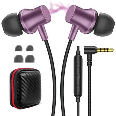 Imagem de Fones de ouvido com fio ASKUBSKU para laptop Chromebook escolar, roxo