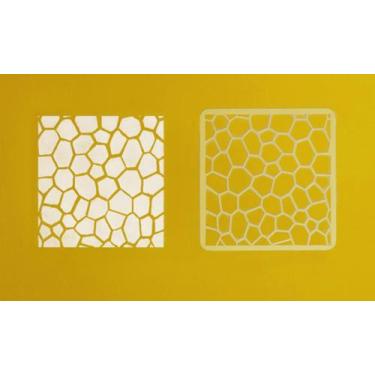 Imagem de Stencil Pedra Pele Monstro Pintura Confeitaria 14cm x 14cm - Embody 3d