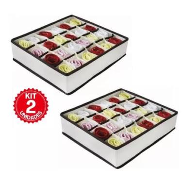 Imagem de Organizador de Gaveta Colmeia Calcinha Cueca Meia Roupa Bebê Caixa 2 u