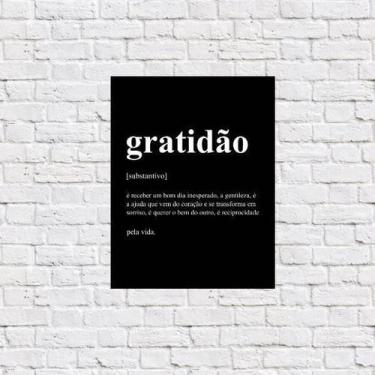 Imagem de Placa Decorativa Gratidão Significado 18X27Cm - Quadros On-Line