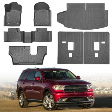 Imagem de Tapetes para Dodge Durango 7 assentos 2011 2012 2013 2014 2015 tapetes e forros TPE para todos os climas, forro de carga antiderrapante à prova d'água para Durango com assento de banco de 2ª fileira