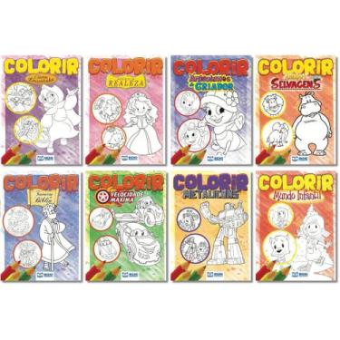 Imagem de Coleção Para Colorir Diversos Temas - 8 Mini Livros - Infantil - Crian
