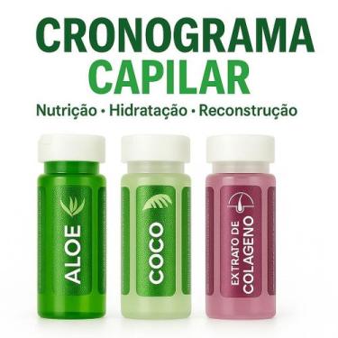 Imagem de Kit de ampolas para cronograma capilar com 12 ampolas hidratação, nutr