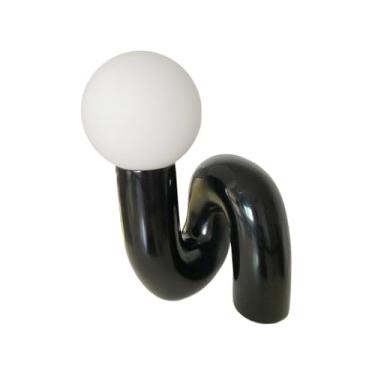 Imagem de Abajur de cabeceira Luminária de mesa moderna resina, abajur colorido cabeceira, vidro, decoração criativa para quarto e sala estar(Preto)