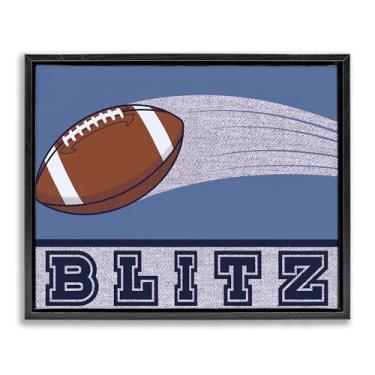 Imagem de Stupell Industries Arte de parede Blitz Vintage Football Black Framed Floater Canvas Design por Marcus Prime, 25 x 31
