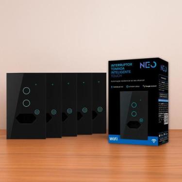 Imagem de Kit 5 Interruptor Smart Wi-fi 2.4 GHz Alexa 2 Botões e Tomada 4x2 Bivo
