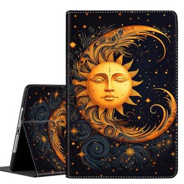 Imagem de Capa para iPad 9ª/8ª/7ª geração (2021/2020/2019) 10,2 polegadas/iPad Air 10,5 polegadas 2019/iPad Pro de 10,5 polegadas, capa inteligente de couro com despertar/hibernar automaticamente, sol dourado e