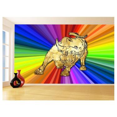 Imagem de Papel De Parede 3D Animais Pop Art Touro Bull 3,5M Pxa176