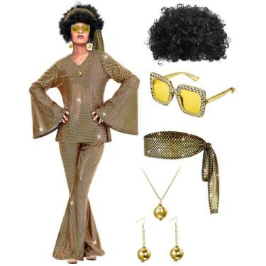 Imagem de Conjunto de fantasias de discoteca para mulheres Jexine Gold XXX-Large