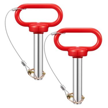 Imagem de LEIFIDE 2 peças de pino de base de barra de reboque galvanizado de aço carbono de 0,9 cm com clipe — trator, reboque, barco, carro, trailer, caminhão e cortador de grama pino de engate