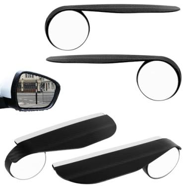 Imagem de LEEZDTTXAN 4 peças de espelhos retrovisores retrovisores de carro de vidro HD 360° ajustável grande angular lateral retrovisor à prova d'água espelho de ponto cego para carro SUV e caminhões 15 x 5,5