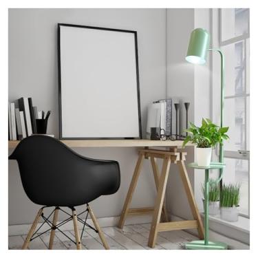 Imagem de Luminária de chão Candeeiro de pé com mesa/bandeja, mesa cabeceira moderna, excelente candeeiro leitura para quarto, sala estar ou escritório(Green)