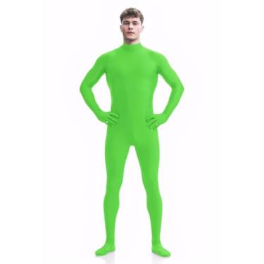 Imagem de ATHX Men's and Women's Costume Bodysuit Stretchy Spandex Without Hood Halloween Cosplay Zentai Body Suit Party Suit Jumpsuit (Lime Green, Small)