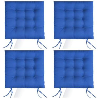 Imagem de 4 Almofadas Futons - Assento de cadeira 40x40(Azul Royal)