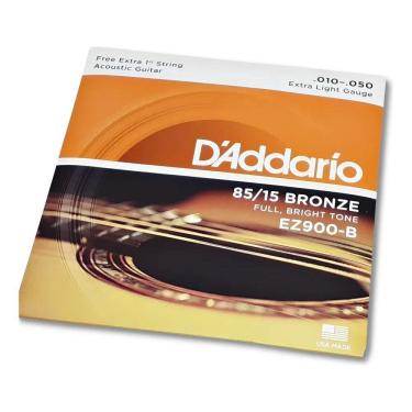 Imagem de Encordoamento Cordas Violão Aço Daddario 09 010 010 - Ez900