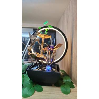 Imagem de Fonte De Mesa Cascata Com Queda D'Água e Led Decorativa Passaros - Imp