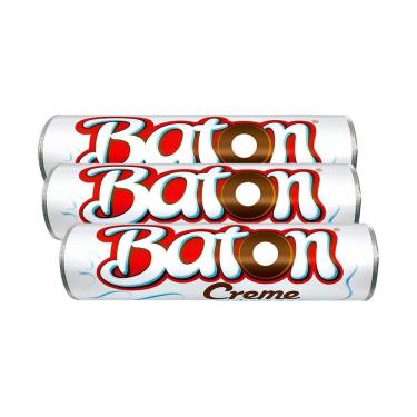 Imagem de Kit 3 Chocolate Garoto Baton Recheado Creme 16g