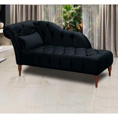 Imagem de Divã Chaise Montreal Veludo 1,60cm Speciale Home Preto
