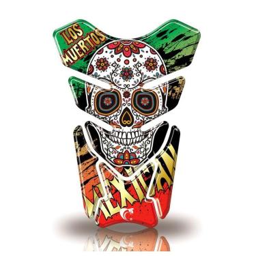 Imagem de Protetor De Tanque Adesivo Moto Honda Yamaha Suzuki Caveira Mexicana