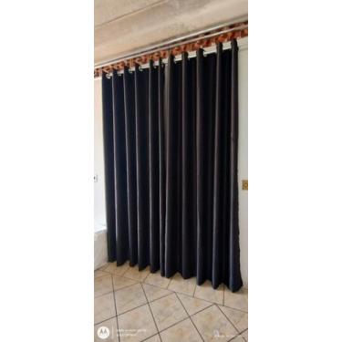 Imagem de Cortina cor preta semi blackout corta luz 70% altura 2,60 x 4.00 largu