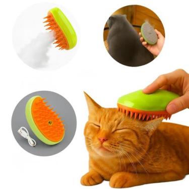 Imagem de Escova Vaporizada Pet Auto Limpante Recarregável Remove Pelo - SEV