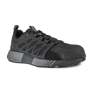 Imagem de Reebok Tênis esportivo feminino Fusion Flexweave Safety Toe para trabalho industrial, Preto, 5 Wide