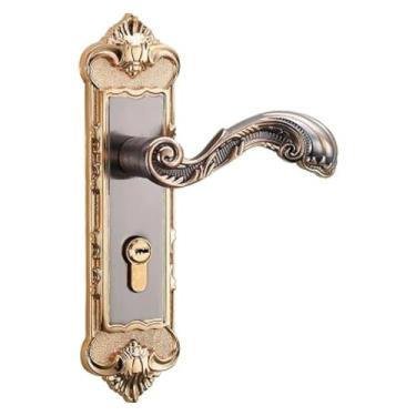 Imagem de Trava de porta retrô europeia de liga de alumínio retrô para quarto interno antifurto