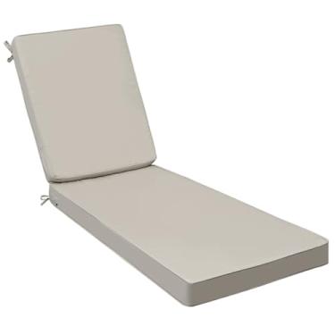Imagem de AAAAAcessories Almofadas para espreguiçadeiras para ambientes externos, resistentes ao desbotamento, à prova d'água, almofadas de substituição de móveis de pátio, 182 x 53 x 7,6 cm, bege