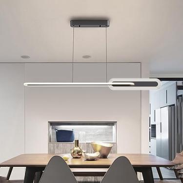 Imagem de Luminárias pendentes LED modernas, ideais para balcões de bar, salas de exposições, hotéis comerciais e familiares, escritórios, restaurantes, tetos, salas de estar e quartos, na cor preta.