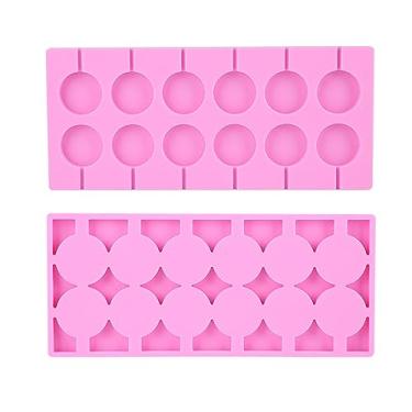 Imagem de Bandeja de pirulito silicone com 12 compartimentos para doces chocolate sobremesas caseiras sem resistência ao calor perfeita diversão na cozinha fami