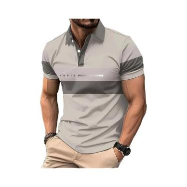 Imagem de Camisa Polo Casual Masculina De Verão Respirável E Confortável Com Est