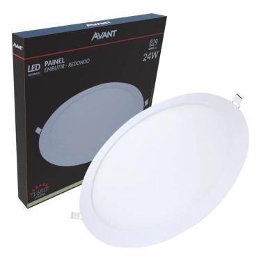 Imagem de 2X Plafon Painel Led Redondo Embutir 24W 4000K Morno Slim 30