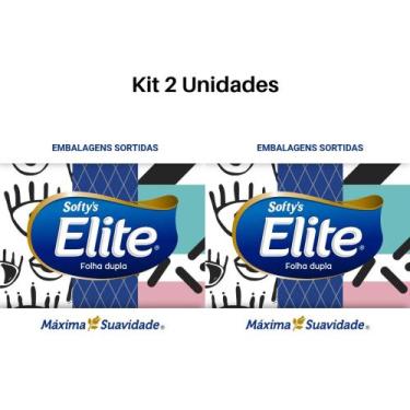 Imagem de Lenços de Papel kit 100 Folhas Elite Máxima Suavidade Folha Dupla, kit