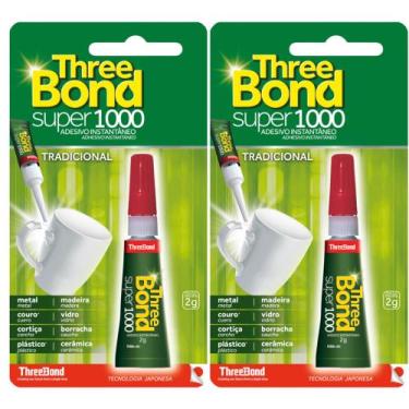 Imagem de Super Cola Tudo Adesiva 2gr Threebond Super 1000 Unitário, Kit 2 Unida