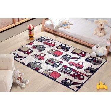 Imagem de Tapete andino infantil 1,00 x 1,50 sala quarto moderno veludo antiderr