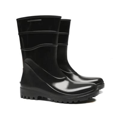 Imagem de Bota Galocha Pvc Preta Limpeza Faxina Antiderrapante - BRACOL, 36, Pre